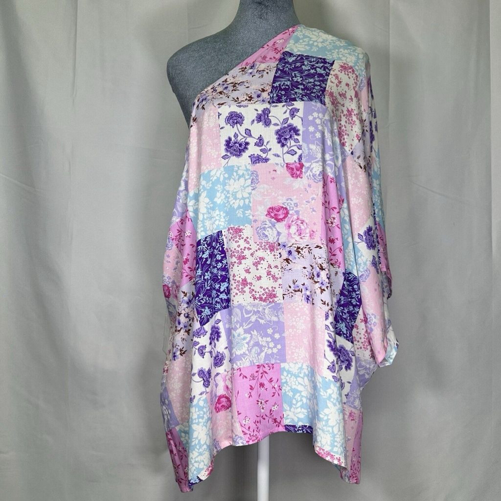 Emily Wonder Floral Print Off The Shoulder Sleeve Top Multicolor Women’s Size 1X